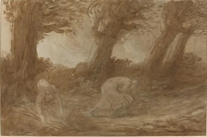 Framed Print : Clap of Thunder [recto]. Creator: Alphonse Legros