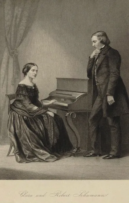 Framed Print : Clara and Robert Schumann, 1850. Creator: Anonymous Framed Print : Clara and Robert Schumann, 1850. Creator: Anonymous