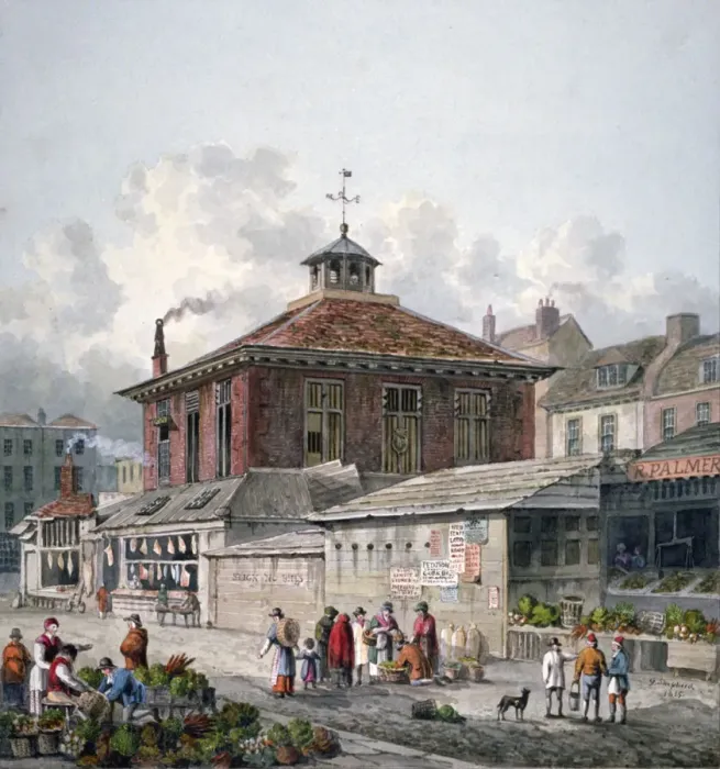 Framed Print : Clare Market, Westminster, London, 1815. Artist: George Shepherd Framed Print : Clare Market, Westminster, London, 1815. Artist: George Shepherd