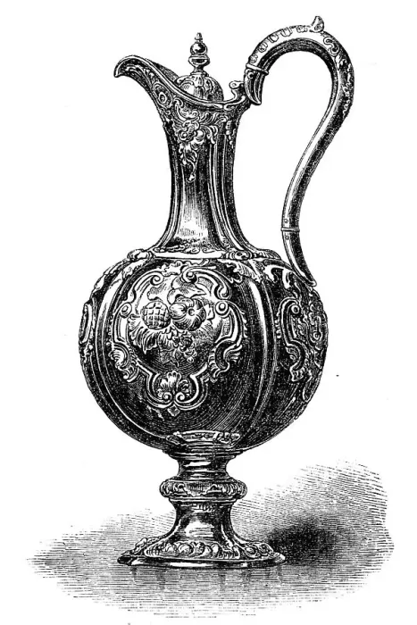 Framed Print : Claret-jug presented to S. R. Graves, late Mayor of Liverpool, by the seamen of H.M.S. Defence, 1864 Creator: Unknown