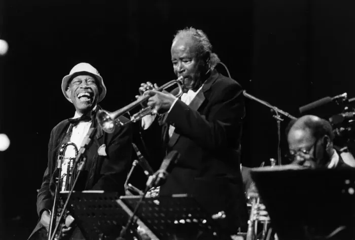 Framed Print : Clark Terry, Harry Sweets Edison, Al Grey, North Sea Jazz Festival, The Hague, the Netherlands, 1 Creator: Brian Foskett Framed Print : Clark Terry, Harry Sweets Edison, Al Grey, North Sea Jazz Festival, The Hague, the Netherlands, 1 Creator: Brian Foskett