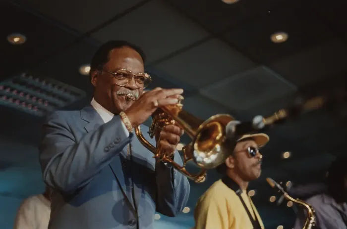Framed Print : Clark Terry, Jazz Inn Party, Nordwijk, Netherlands, 1989. Creator: Brian Foskett