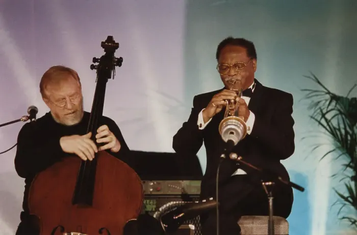 Framed Print : Clark Terry and Red Mitchell, Jazz Inn Party, Nordwijk, Netherlands, 1989. Creator: Brian Foskett Framed Print : Clark Terry and Red Mitchell, Jazz Inn Party, Nordwijk, Netherlands, 1989. Creator: Brian Foskett