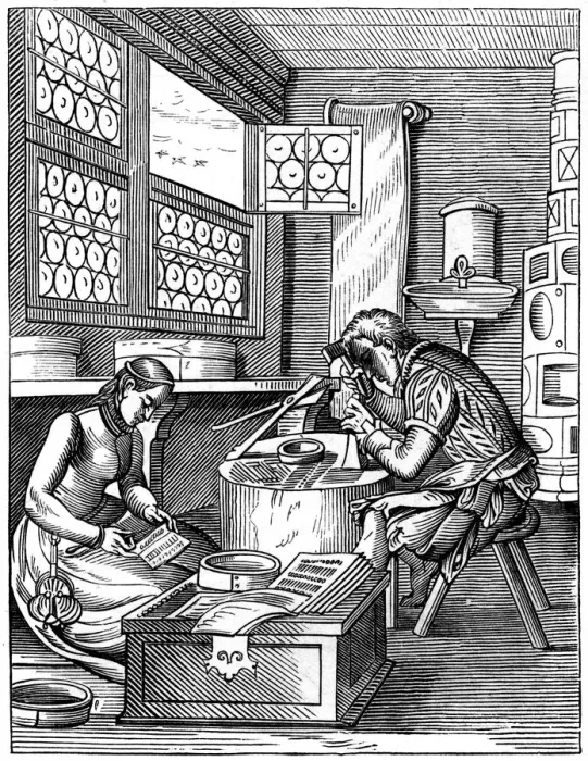 Framed Print : Clasp-maker, 16th century (1849). Artist: Jost Amman Framed Print : Clasp-maker, 16th century (1849). Artist: Jost Amman