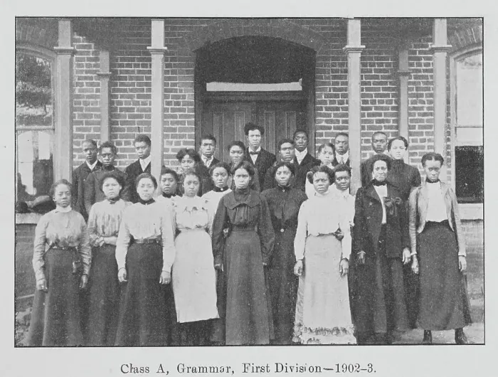 Framed Print : Class A, Grammar, First Division- 1902-3, 1903. Creator: Unknown Framed Print : Class A, Grammar, First Division- 1902-3, 1903. Creator: Unknown