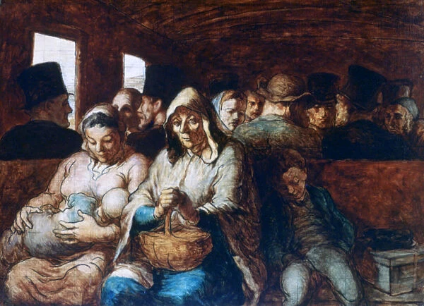 The Third Class Carriage, c1863-1865. Artist: Honore Daumier