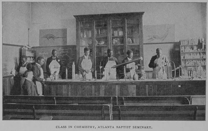 Framed Print : Class in chemistry, Atlanta Baptist Seminary, 1902. Creator: Unknown Framed Print : Class in chemistry, Atlanta Baptist Seminary, 1902. Creator: Unknown