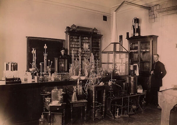 Class in the Chemistry Lab of the Real School in Tyumen, 1889. Creator: N Terekhov