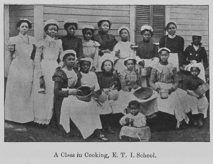 Framed Print : A Class in Cooking, E. T. I. School, 1903. Creator: Unknown
