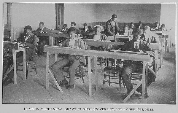 Class in mechanical drawing, Rust University, Holly Springs, Miss. 1902. Creator: Unknown