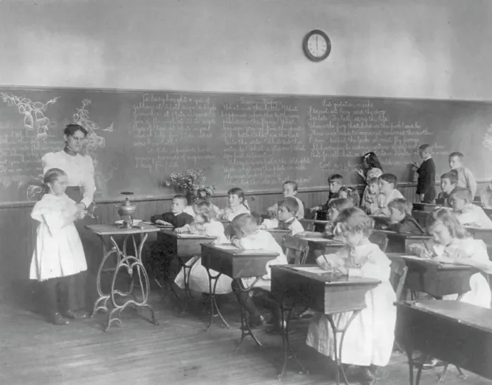 Framed Print : Class in science - studying water vapor, 2nd Division elementary school, Washington, D.C. (1899?). Creator: Frances Benjamin Johnston Framed Print : Class in science - studying water vapor, 2nd Division elementary school, Washington, D.C. (1899?). Creator: Frances Benjamin Johnston