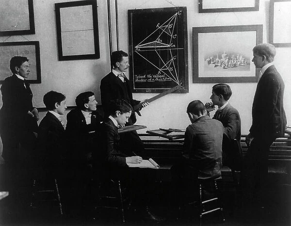 Class in solid geometery, Manual Training, (1899?). Creator: Frances Benjamin Johnston