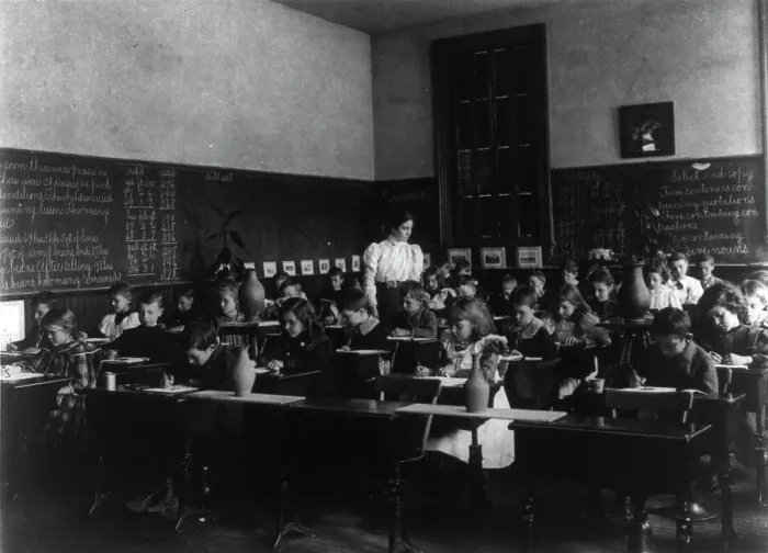 Framed Print : A class in watercolor, 3rd Division, (1899?). Creator: Frances Benjamin Johnston Framed Print : A class in watercolor, 3rd Division, (1899?). Creator: Frances Benjamin Johnston