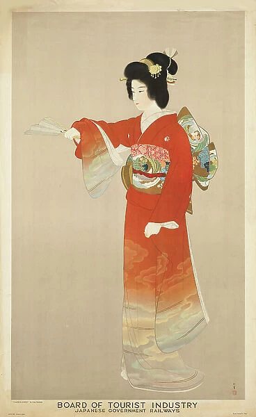Classical Dance (poster for the Tourist Board of the Japanese Railway), ca 1937. Creator: Shoen, Uemura (1875-1949)
