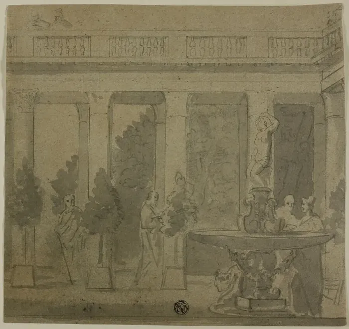Framed Print : Classical Interior Scene, 18th century. Creator: Unknown Framed Print : Classical Interior Scene, 18th century. Creator: Unknown