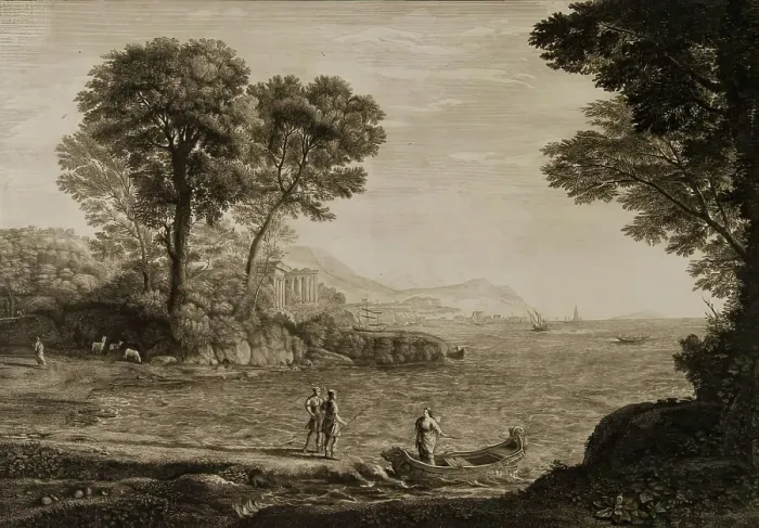 Framed Print : Classical Landscape, 1744. Creator: Pierre-Charles Canot Framed Print : Classical Landscape, 1744. Creator: Pierre-Charles Canot