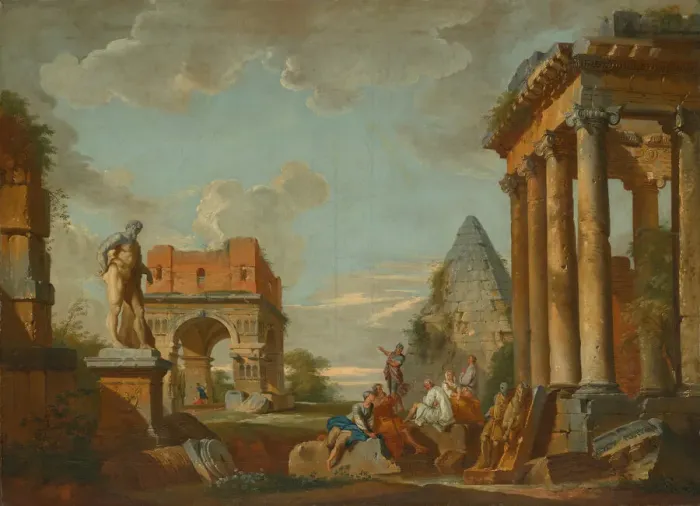Framed Print : Classical Landscape, c. 1750. Creator: Unknown Framed Print : Classical Landscape, c. 1750. Creator: Unknown