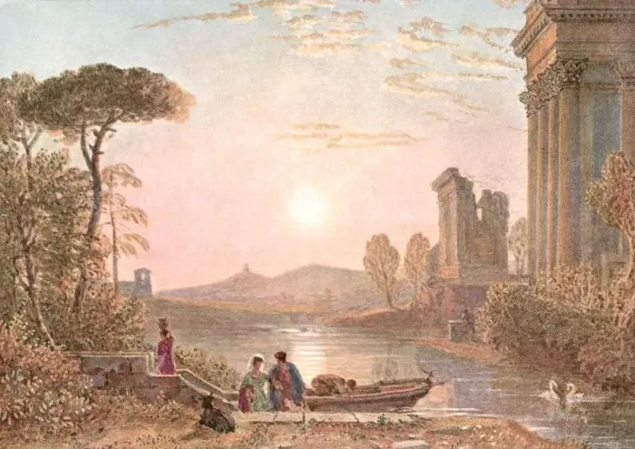 Framed Print : Classical Landscape, (c1900). Creator: Unknown Framed Print : Classical Landscape, (c1900). Creator: Unknown