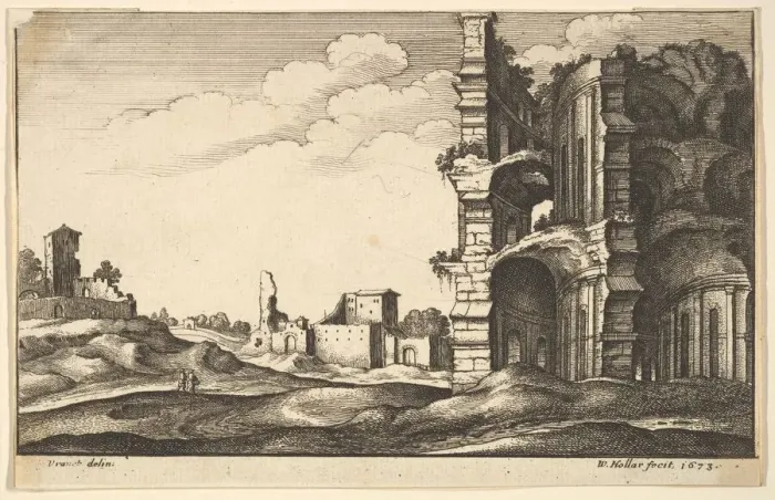 Framed Print : Classical Ruins, 1673. Creator: Wenceslaus Hollar Framed Print : Classical Ruins, 1673. Creator: Wenceslaus Hollar