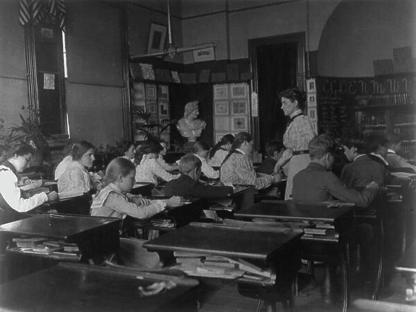 Classroom with students and teacher, Washington, D.C. (1899?). Creator: Frances Benjamin Johnston