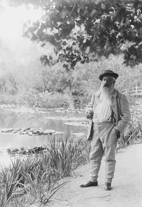 Framed Print : Claude Monet near the Water Lily Pond, 1905. Creator: Bulloz, Jacques-Ernest (1858-1942) Framed Print : Claude Monet near the Water Lily Pond, 1905. Creator: Bulloz, Jacques-Ernest (1858-1942)