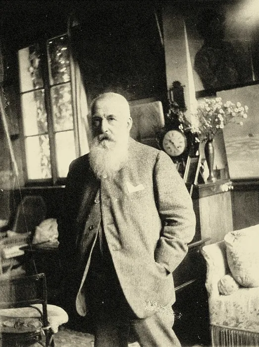 Framed Print : Claude Monet in His Studio at Giverny. Creator: Anonymous Framed Print : Claude Monet in His Studio at Giverny. Creator: Anonymous