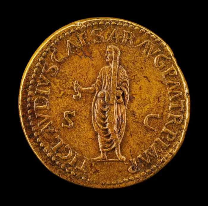 Framed Print : Claudius Caesar [reverse]. Creator: Giovanni da Cavino