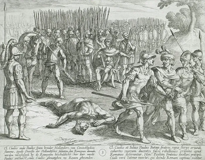 Framed Print : Claudius Civilis Arrested and His Brother Paulus Beheaded, 1611. Creator: Antonio Tempesta Framed Print : Claudius Civilis Arrested and His Brother Paulus Beheaded, 1611. Creator: Antonio Tempesta
