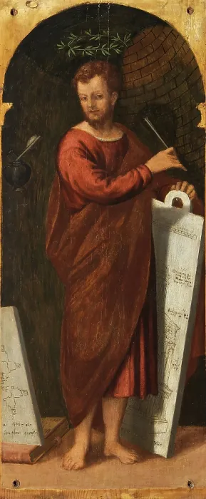 Framed Print : Claudius. From the Polyptych of the Four Crowned Martyrs, 1552. Creator: Badile, Antonio (1518-1560) Framed Print : Claudius. From the Polyptych of the Four Crowned Martyrs, 1552. Creator: Badile, Antonio (1518-1560)