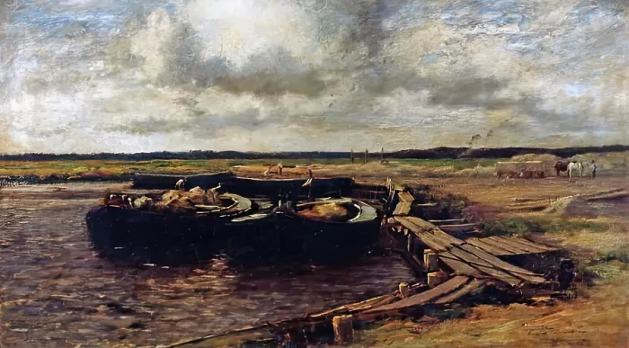 Framed Print : Clay Barges, Norfolk, c1890s. Creator: Leslie Thomson Framed Print : Clay Barges, Norfolk, c1890s. Creator: Leslie Thomson