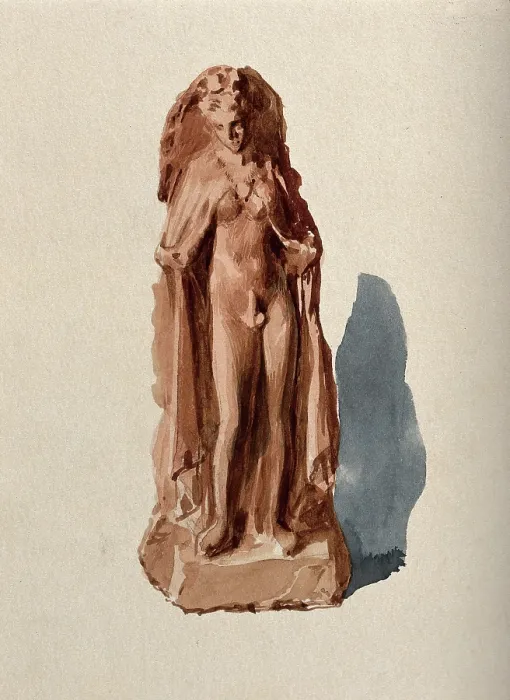 Framed Print : A clay figure of an intersex person revealing their genital area (Hermaphroditos anasyromenos). Creator: Unknown Framed Print : A clay figure of an intersex person revealing their genital area (Hermaphroditos anasyromenos). Creator: Unknown