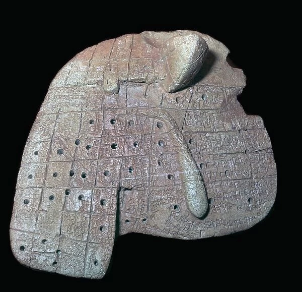 Clay model of a sheeps liver, Old Babylonian, c1900-1600 BC. Probably from Sippar, southern Iraq