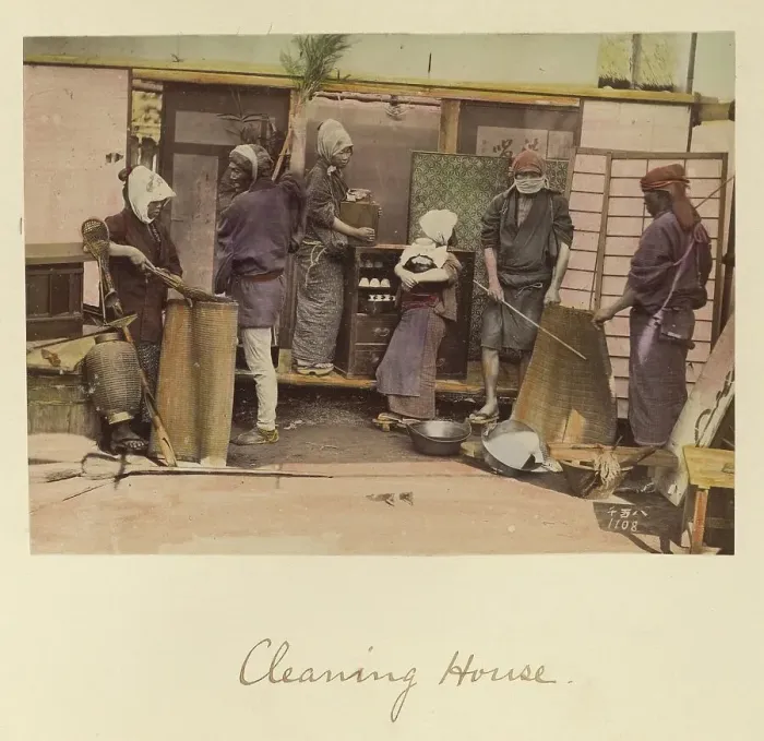 Framed Print : Cleaning House, about 1873-1883. Creator: Shinichi Suzuki I Framed Print : Cleaning House, about 1873-1883. Creator: Shinichi Suzuki I