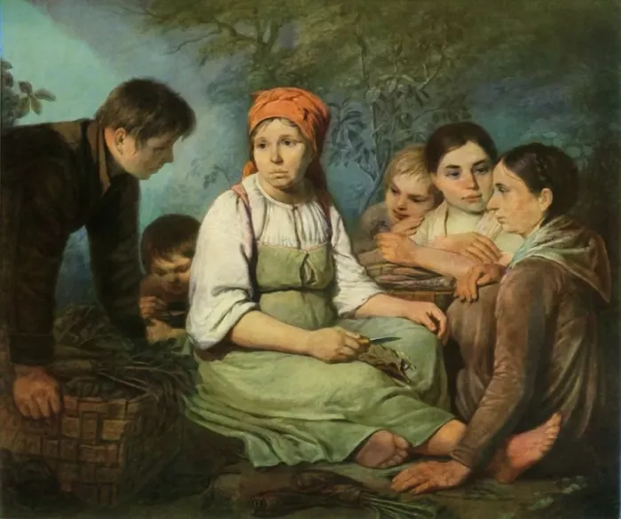 Framed Print : Cleaning the Sugar-beet, c1820, (1965). Creator: Aleksey Venetsianov Framed Print : Cleaning the Sugar-beet, c1820, (1965). Creator: Aleksey Venetsianov