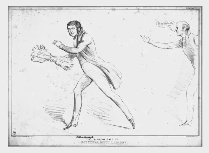 Framed Print : A Clear Case of Political Petty Larceny, 1833. Creator: John Doyle Framed Print : A Clear Case of Political Petty Larceny, 1833. Creator: John Doyle