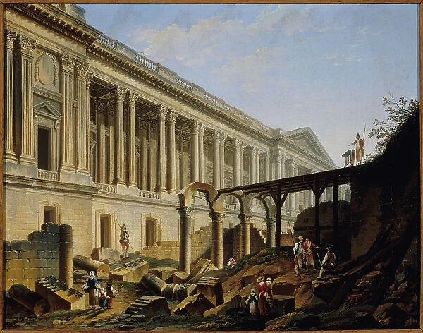 Clearing the colonnade of the Louvre, 1764. Creator: Unknown