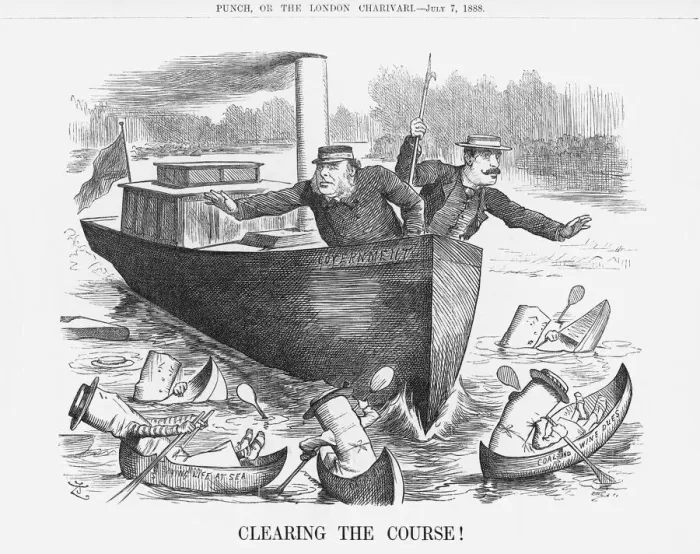 Framed Print : Clearing the Course!, July 7, 1888. Artist: Joseph Swain Framed Print : Clearing the Course!, July 7, 1888. Artist: Joseph Swain