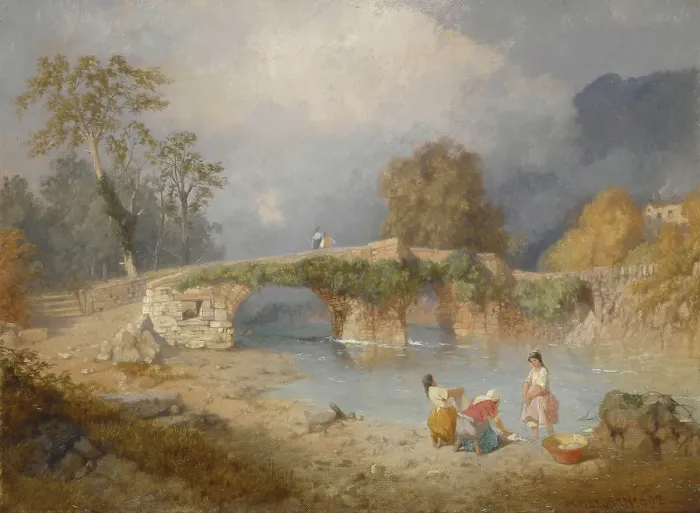 Framed Print : Clearing up for Fine Weather, Beddgelert, North Wales, 1867. Creator: James Baker Pyne Framed Print : Clearing up for Fine Weather, Beddgelert, North Wales, 1867. Creator: James Baker Pyne