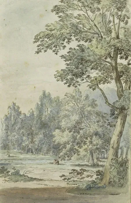 Framed Print : Clearing in a forest, 1783. Creator: Johannes Huibert Prins Framed Print : Clearing in a forest, 1783. Creator: Johannes Huibert Prins