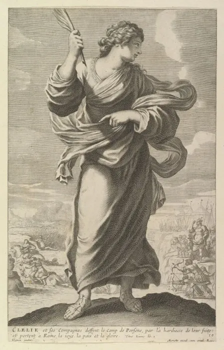 Framed Print : Clelie, 1647. Creators: Gilles Rousselet, Abraham Bosse Framed Print : Clelie, 1647. Creators: Gilles Rousselet, Abraham Bosse
