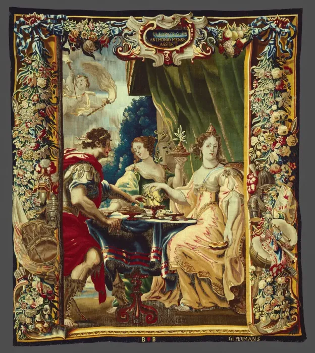 Framed Print : Cleopatra and Antony Enjoying Supper, from The Story of Caesar and Cleopatra, Brussels, c Framed Print : Cleopatra and Antony Enjoying Supper, from The Story of Caesar and Cleopatra, Brussels, c