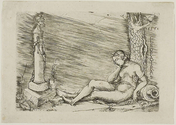 Cleopatra Lying at the Foot of a Tree, with a Term, 1515. Creator: Master of 1515