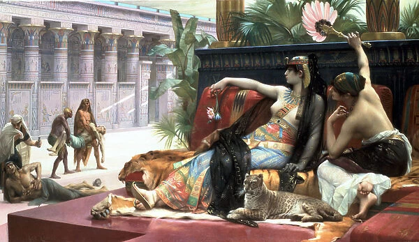 Cleopatra testing poisons on those condemned to death, late 19th century. Artist: Sir Lawrence Alma-Tadema