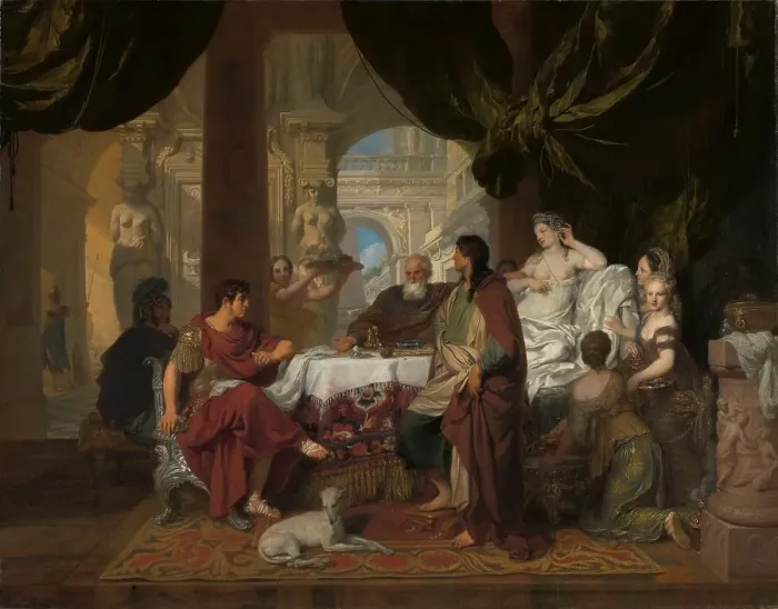 Framed Print : Cleopatra's Banquet, c.1675-c.1680. Creator: Gerard de Lairesse Framed Print : Cleopatra's Banquet, c.1675-c.1680. Creator: Gerard de Lairesse