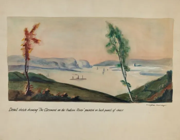 Framed Print : Clermont on Hudson Painting, 1935 / 1942. Creator: Ella Josephine Sterling Framed Print : Clermont on Hudson Painting, 1935 / 1942. Creator: Ella Josephine Sterling