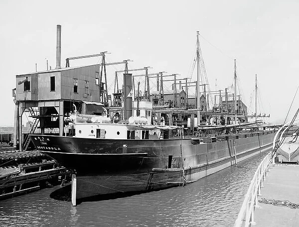Cleveland & Pittsburgh ore docks, Cleveland, Brown conveying hoists, c1901. Creator: Unknown. Cleveland & Pittsburgh ore docks, Cleveland, Brown conveying hoists, c1901. Creator: Unknown