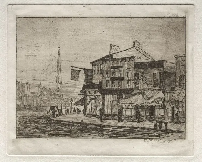 Framed Print : Cleveland, Woodland Avenue and Eagle Street, 1878. Creator: Otto H. Bacher (American, 1856-1909) Framed Print : Cleveland, Woodland Avenue and Eagle Street, 1878. Creator: Otto H. Bacher (American, 1856-1909)