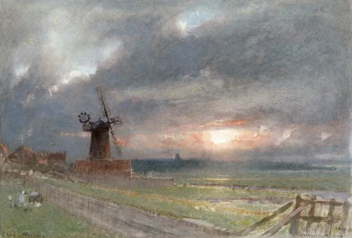 Framed Print : Cley, Norfolk, c1865-1932. Artist: Albert Goodwin Framed Print : Cley, Norfolk, c1865-1932. Artist: Albert Goodwin