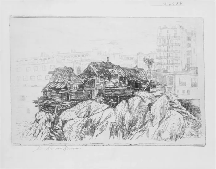 Framed Print : The Cliff Dwellers of New York, 1881. Creator: Mary Nimmo Framed Print : The Cliff Dwellers of New York, 1881. Creator: Mary Nimmo