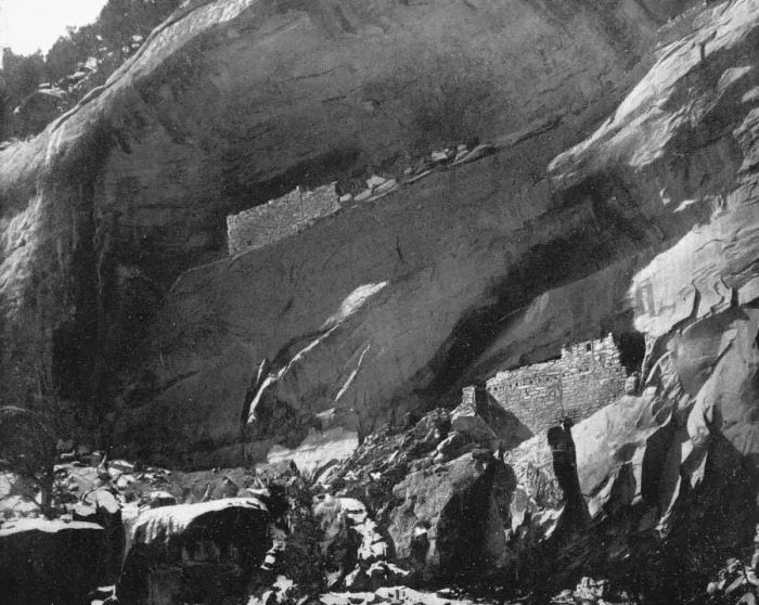 Framed Print : Cliff Dwellings, Mancos Canyon, Arizona, USA, 1893. Artist: John L Stoddard